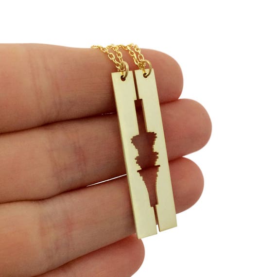 Custom Matching Couple Sound Necklaces Waveform Necklace Couple