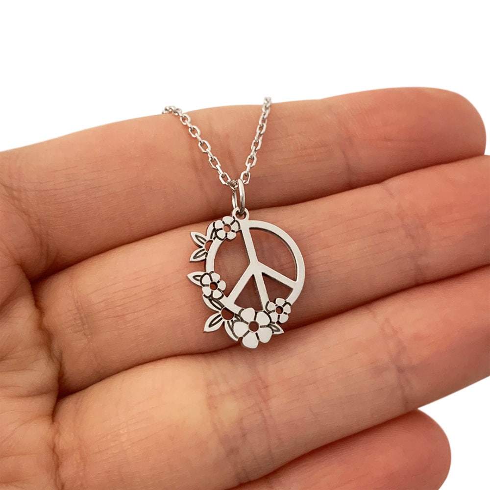 Peace Symbol Necklace and Earring Set