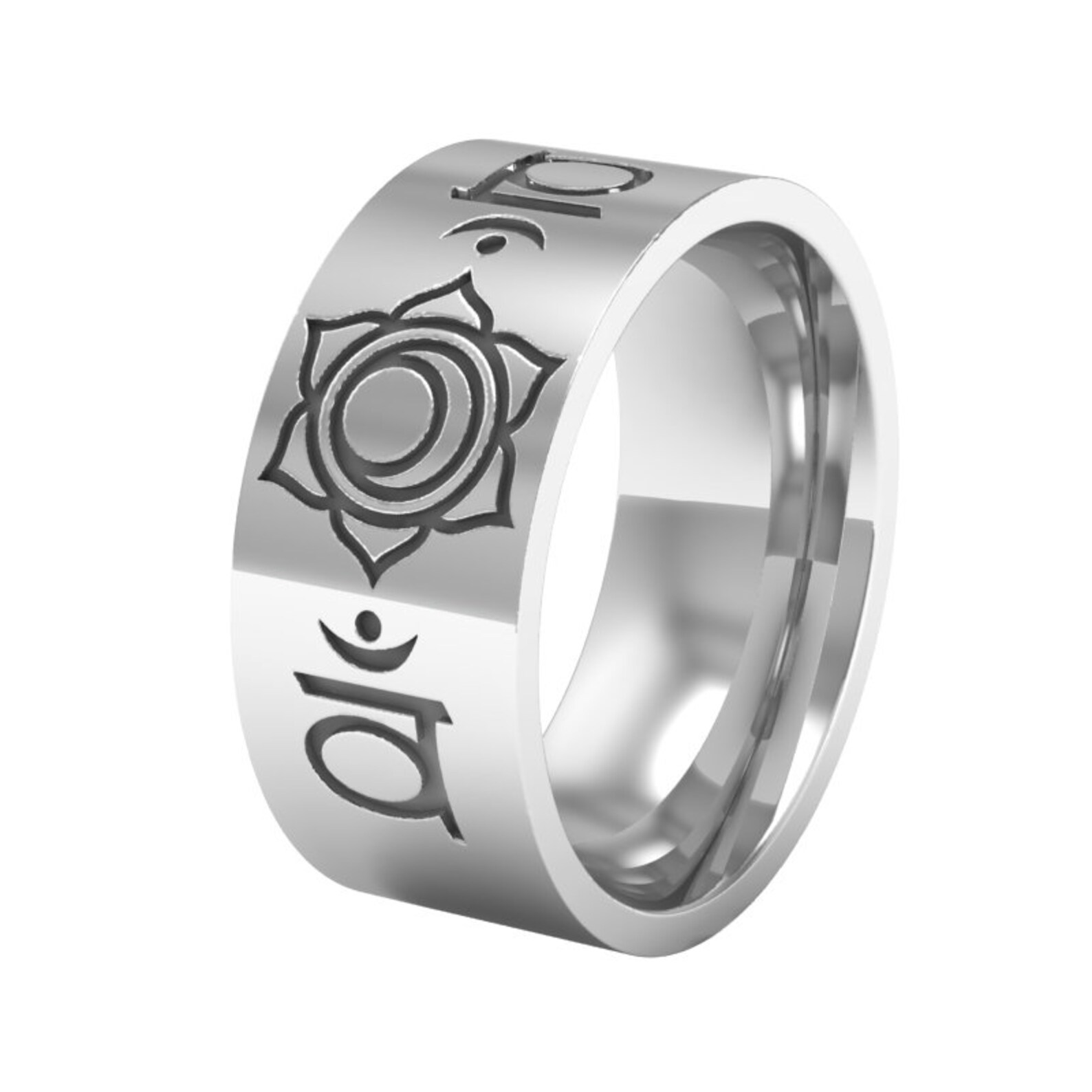 Sacral Chakra Band Ring in Sterling Silver Metal Chakra Ring Etsy