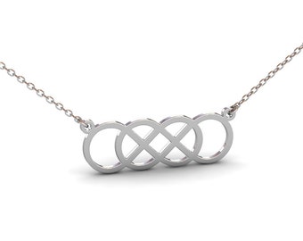 Double Infinity Necklace in Sterling Silver Metal, Silver Infinity Necklace, Dainty Infinity Necklace, Infinity Jewelry, Christmas Gift