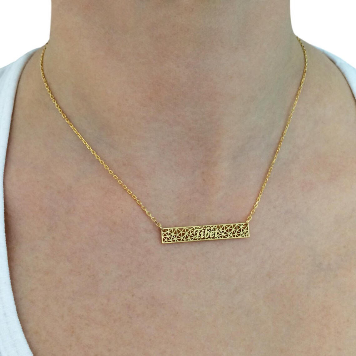 Personalized Gold Bar Name Necklace Custom Bar Name Necklace Etsy