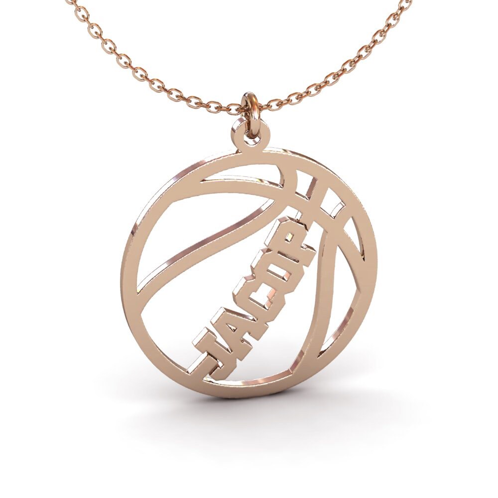 Basketball Necklace in Sterling Silver 