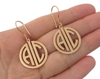 Personalized Monogram Earrings, Two Initial Monogram Earrings, Gold Monogram Earrings, Silver Monogram Earrings, Monogram Jewelry