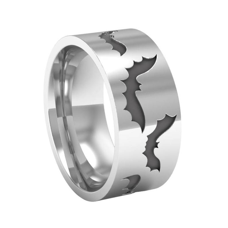 Flying Bat Band Ring Bat Ring Silver Band Ring Bat Wedding Etsy