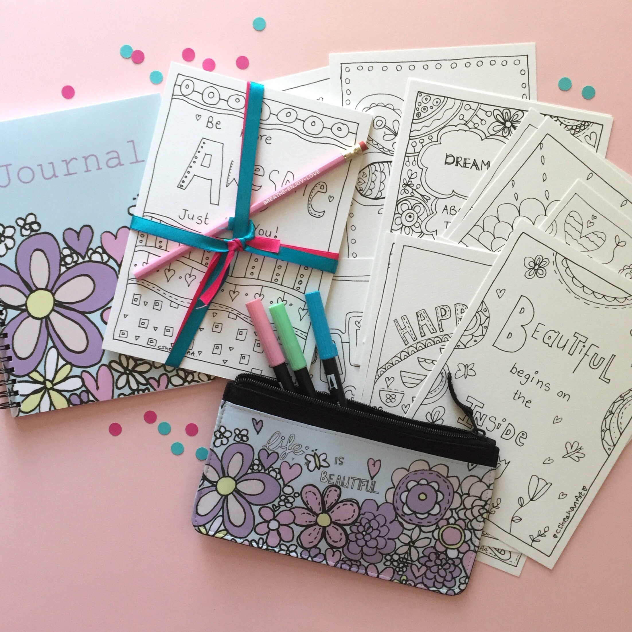 Mindful colouring gift set adult drawing gift mindfulness Etsy