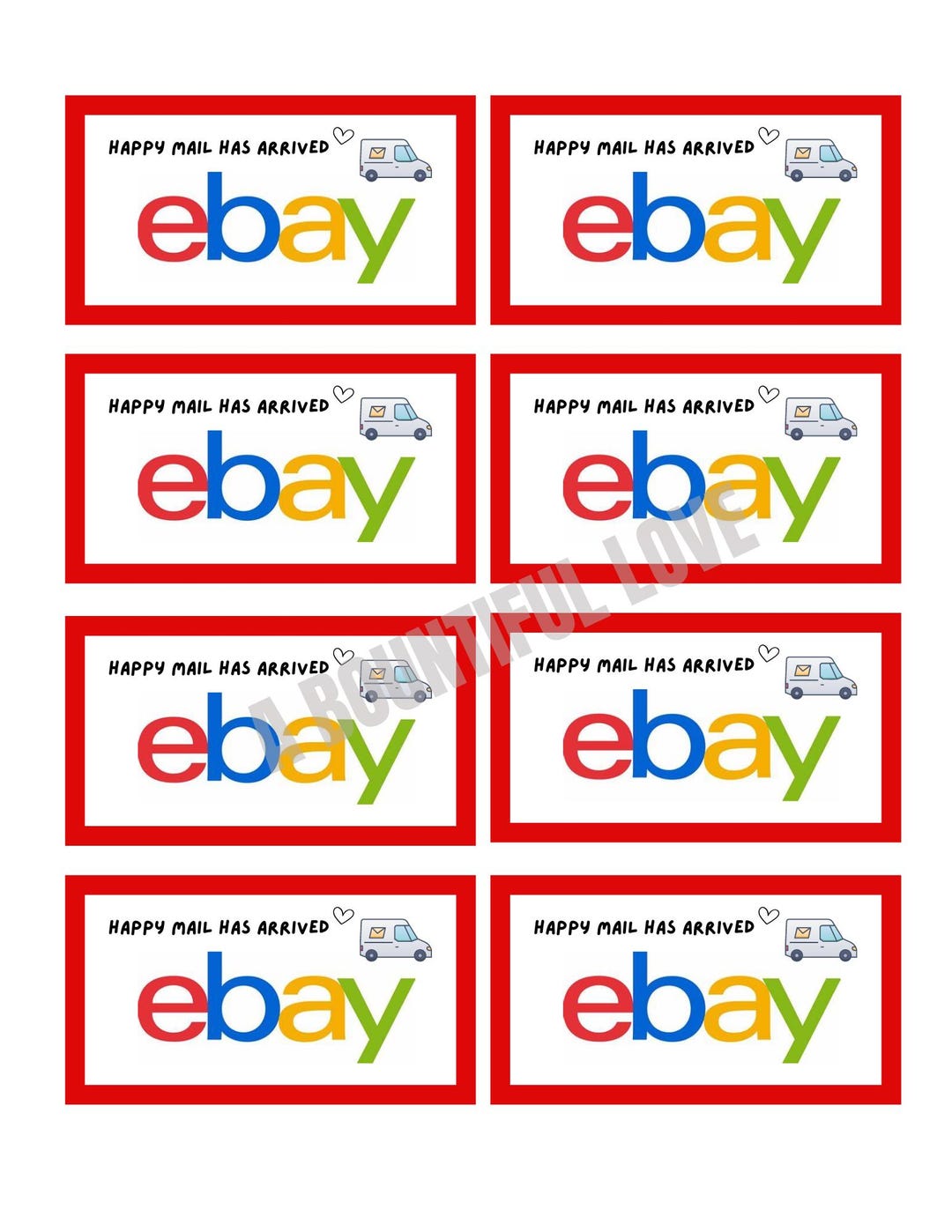 Ebay and Poshmark Shipping Box Label Printable for Resellers happy Mail