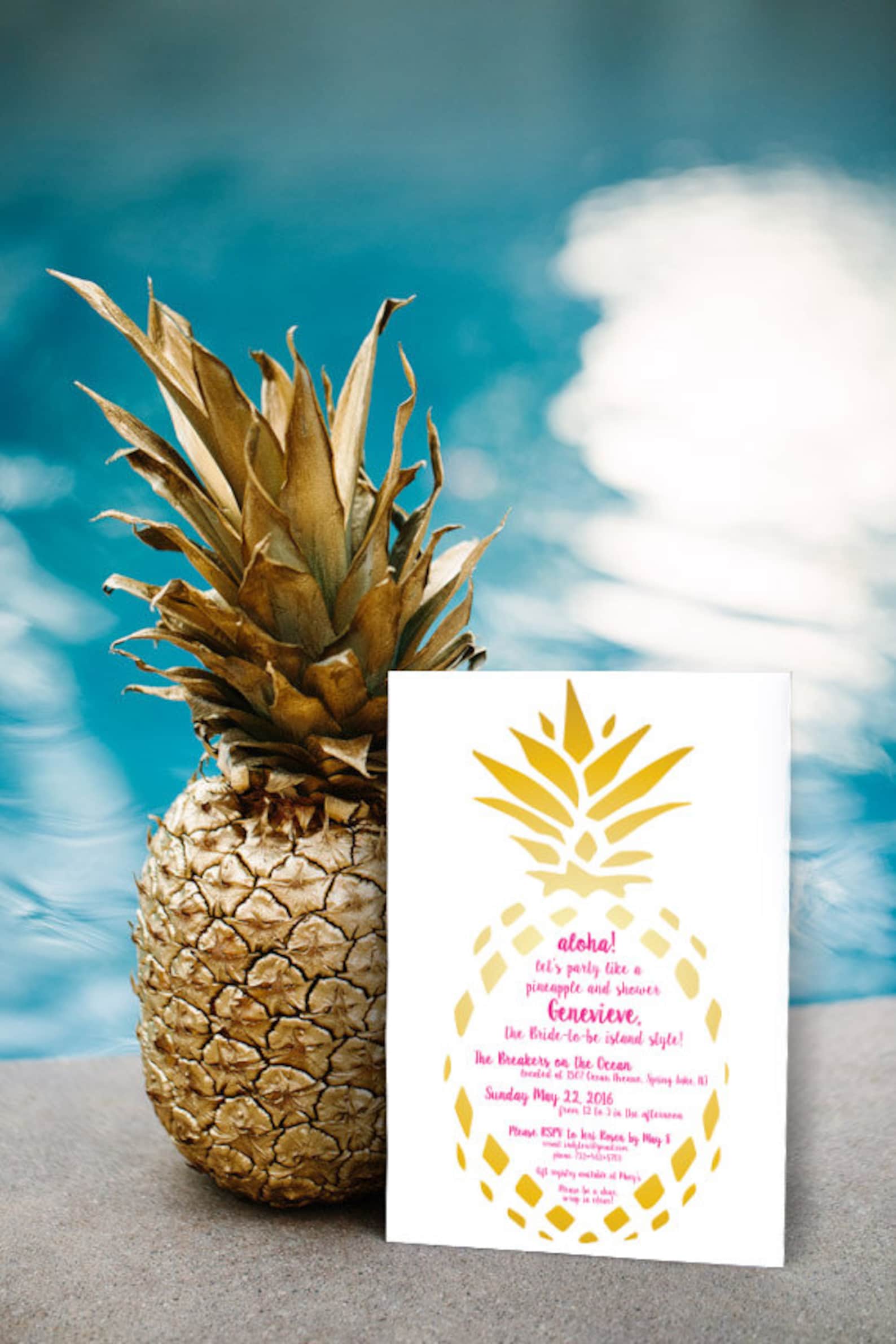 Pineapple Printable Party Invitation Custom Tropical | Etsy