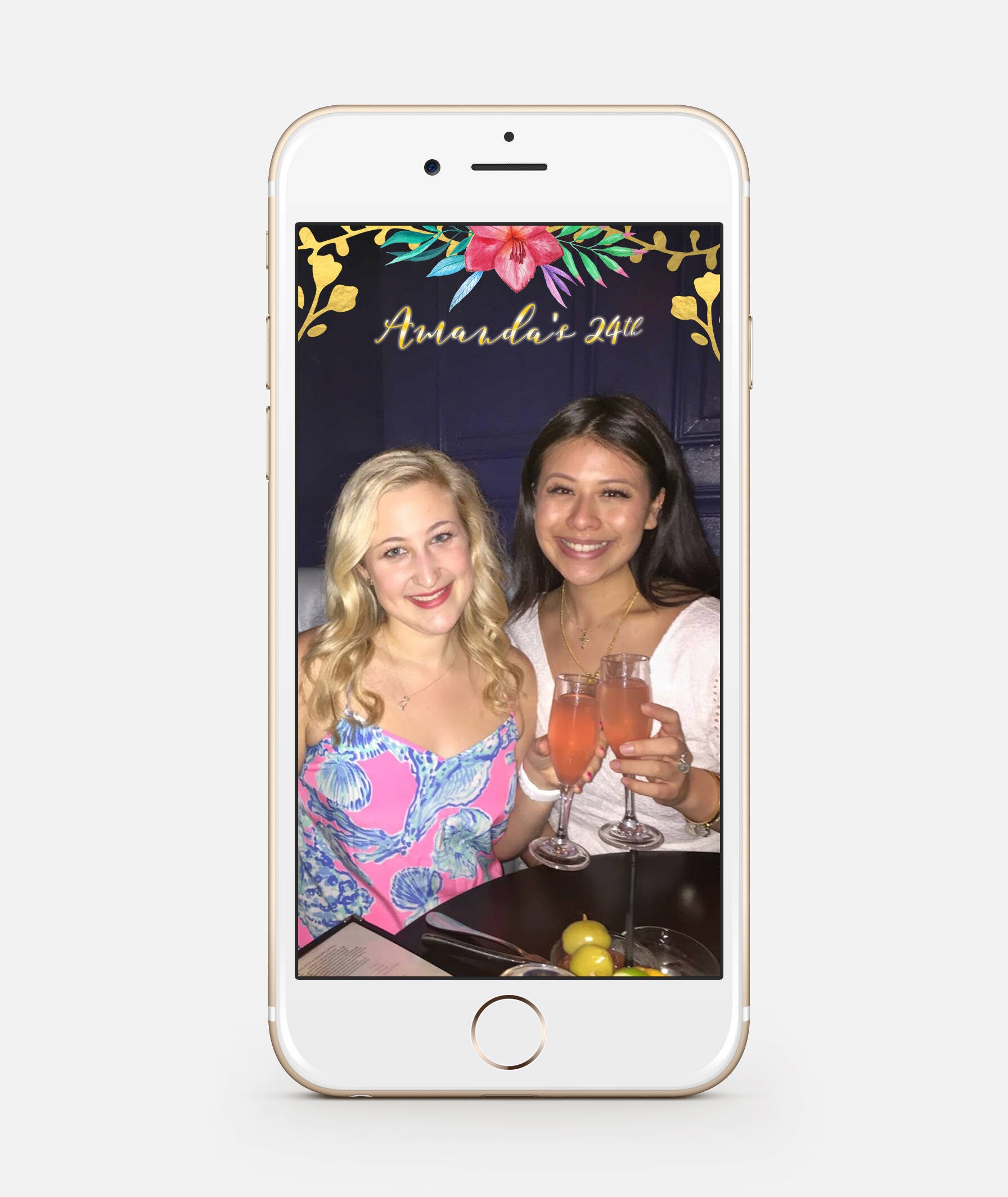 Birthday Snapchat Filter Custom Floral and Gold Filter Etsy