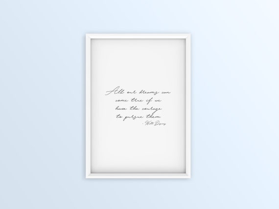 Walt Disney Quote Gallery Wall Poster Inspirational Dream | Etsy