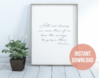 Inspiring Quote Poster | Walt Magical Saying | Stylish Apartment Décor Download Digital Print for Your Space