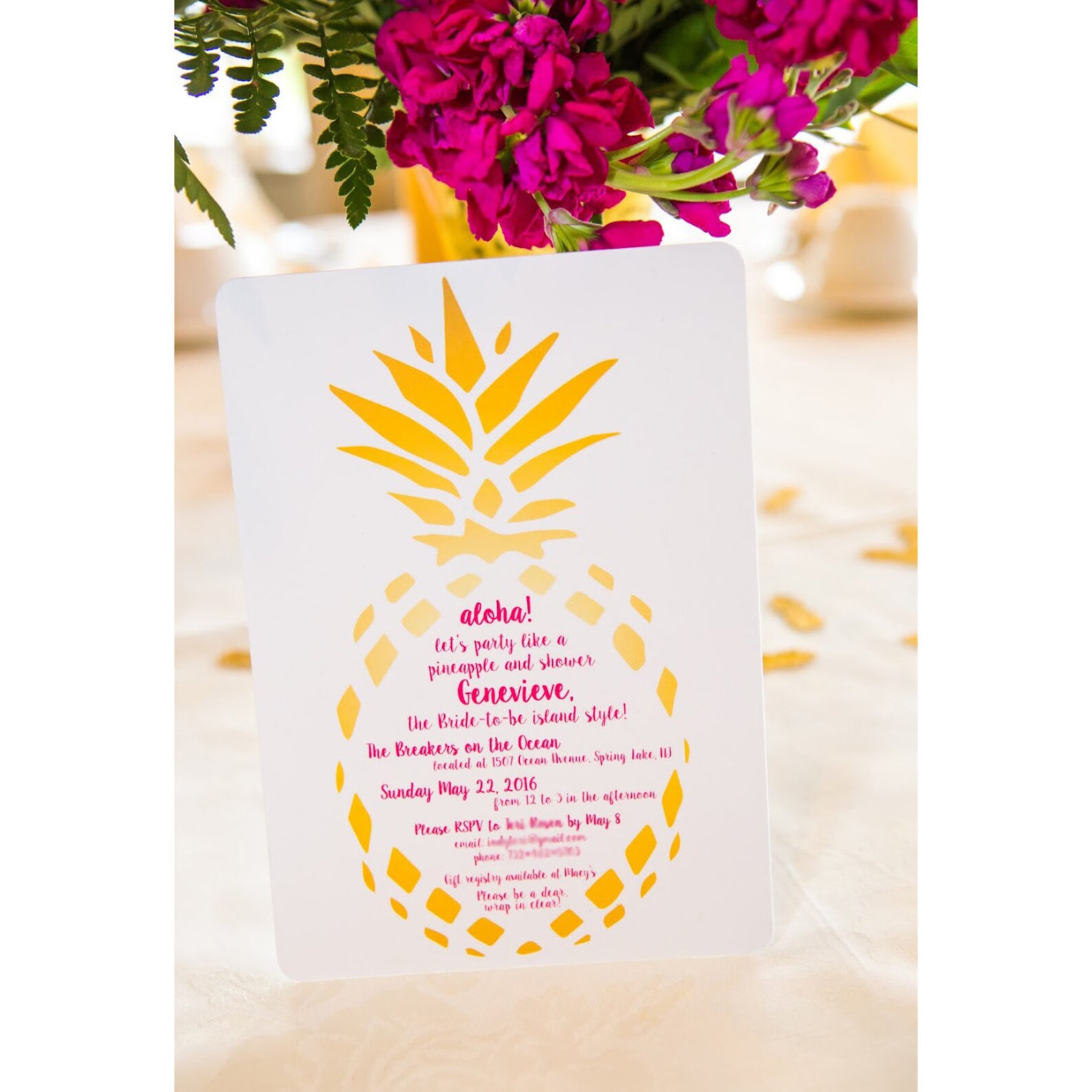 Pineapple Printable Party Invitation Custom Tropical Etsy