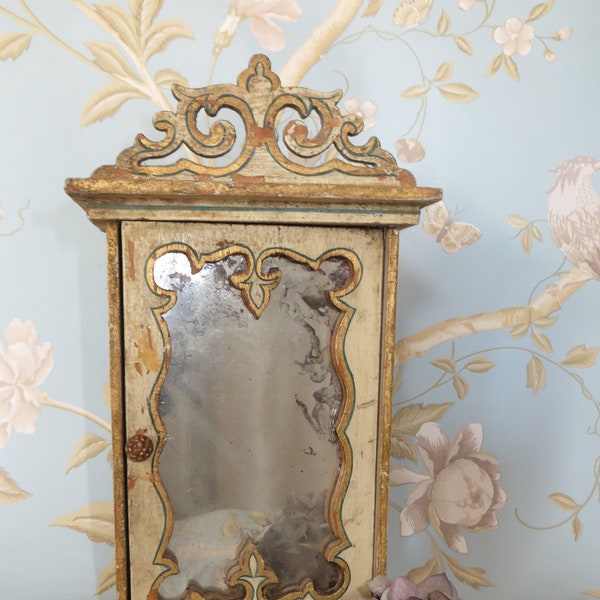 Stunning French Chateau Early 1800s Toy/Childs Wardrobe/Armoire/Dolls House Furniture/Miniature/ All Original Paint/