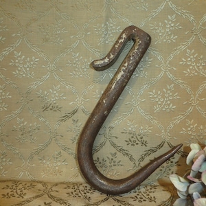 Antique French Hand Forged Wrought Iron Chateau Game/ Butcher&#39;s/ Hook/ Blacksmith Made/Late 1800s/Architectural Salvage/