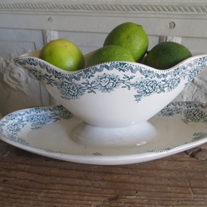 French Antique Ceramic Sauce  &quot;Sauciere&quot; Boat - 1930/ St Amand/ Sauce Boat.