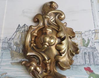 French Antique Gilt Repousse Brass Hanging Picture Hook Covers/Cache Clous/French  Décor
