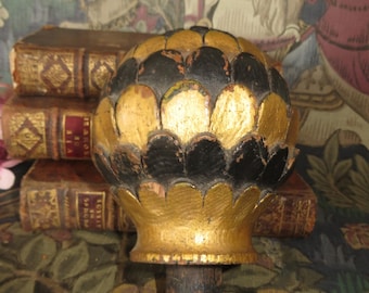 French Hand Carved Gilded Wood Oak Finial/Architectural/ Late 1700s