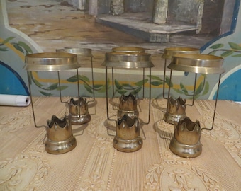 Pair Antique French Brass Candle Shade Holders...Circa 1910 Country House Style.