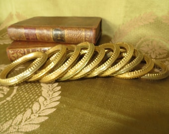 10 French Vintage Brass Bobble Curtain/Drape/Tapestry/ Voile/Rings