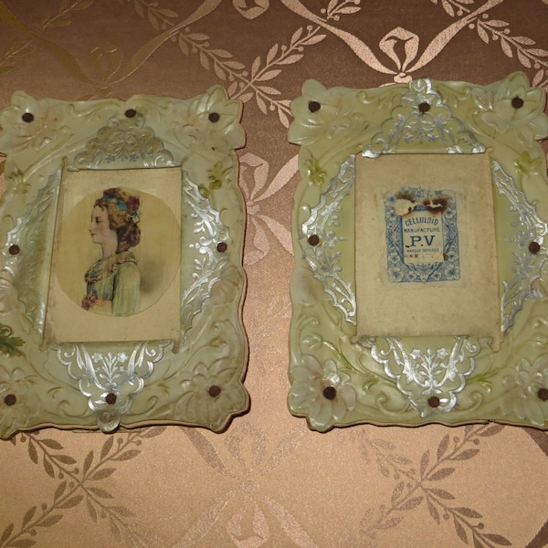 Pair of French Celluloid Photo Frame/ Art Deco/ Picture Frame/