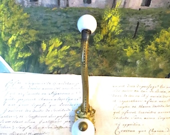 French Antique Coat/Hat Hook/Porcelain Ends/ Circa 1910/ All Original