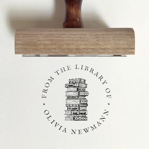 Personalised From The Library Of Stamp, Eco Reclaimed Oak Stamp image 1