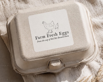 Customizable Egg Carton Stamp - Farm Fresh Chicken Eggs