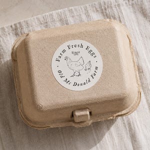 Farm Fresh Eggs Rubber Stamp, Chicken Logo, egg box stamp