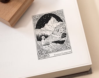 Timbro per biblioteca per bambini, ex libris vintage, regalo per insegnante