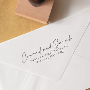 Tampon en caoutchouc pour adresse manuscrite, tampon en bois respectueux de l'environnement ou auto-encreur