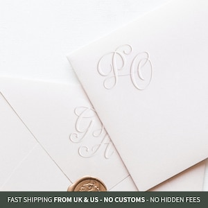 Custom Wedding Monogram Embosser for Traditional Wedding - Personalized Envelope / napkin Seal, 40mm