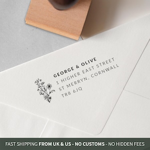 Botanical Return Address Stamp