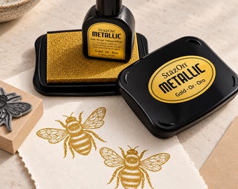 Metallic Ink Pad: Gold & Silver Rubber Stamp Ink