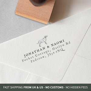 Labrador Address Stamp - Reclaimed Oak or Self Inking