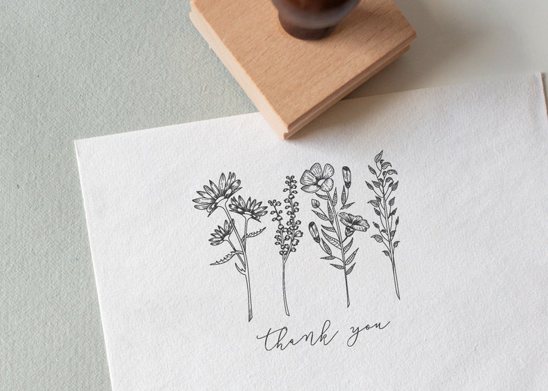 Thank You Rubber Stamp, Eco-Friendly Rubber Stamp image 1