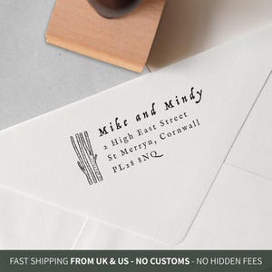Woodland Tree Address Stamp - Eco Reclaimed Oak, or Self-Inking Option