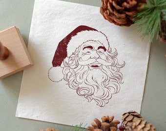 Father Christmas Rubber Stamp - Santa Face Stamp