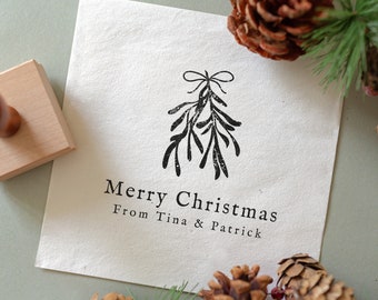 Christmas Rubber Stamps, Mistletoe Rubber Stamp, Eco-friendly Rubber Stamp