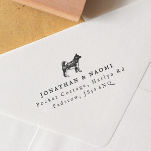Adresstempel Duitse herder, teruggewonnen eiken stempel OF zelfinktende stempel