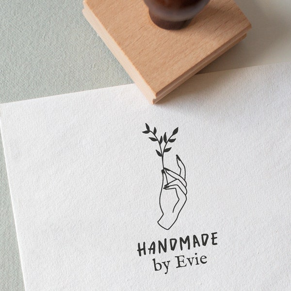 Handmade By Rubber Stamp, Personalised Handmade by stamp, Eco-Friendly Rubber Stamp