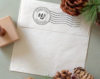 Christmas Postmark Stamp, Christmas Post Stamp, Santa Stamp, Eco-friendly Rubber Stamp