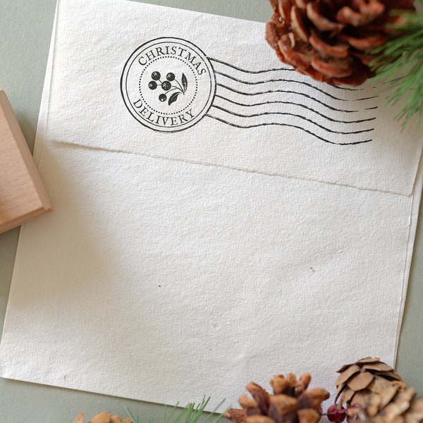 Kerststempelstempel, Kerstpoststempel, Kerstmanstempel, Eco-vriendelijke rubberstempel