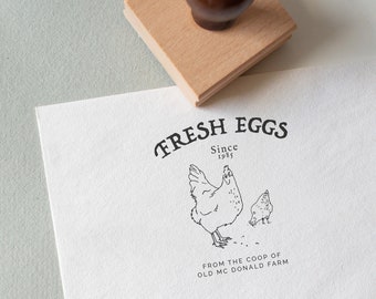 Egg Carton Label, Farm Fresh Eggs, Egg Carton Stamp, Chicken Gifts, Easter Eggs Gift, Chicken Farm Stamp, Chicken Coop Stamp