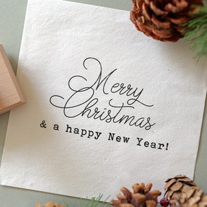 Stempel Frohe Weihnachten, DIY Weihnachtskarte, Weihnachtsgeschenkideen, Umweltfreundlicher Stempel