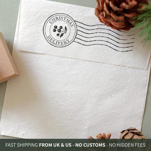 Christmas Postmark Rubber Stamp - Eco-Friendly Santa Stamp
