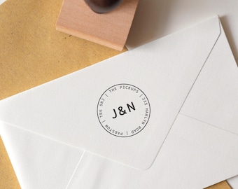 Runder Monogramm Adressstempel - 40 mm | 3.5cm
