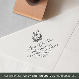 Custom Christmas Return Address Stamp – Festive Holiday Touch for Cards and Gifts
