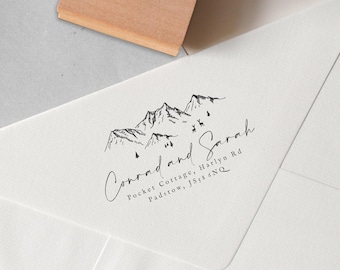 Mountain Wedding Return Address Stamp