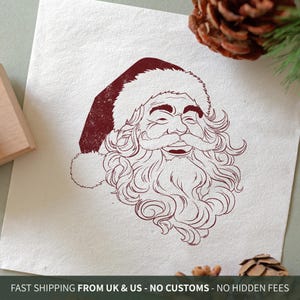 Father Christmas Rubber Stamp - Santa Face Stamp