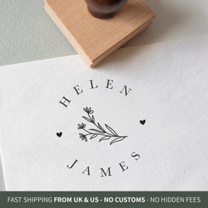 Eco Friendly Wedding Stamps, Wedding Stamp with Floral Element