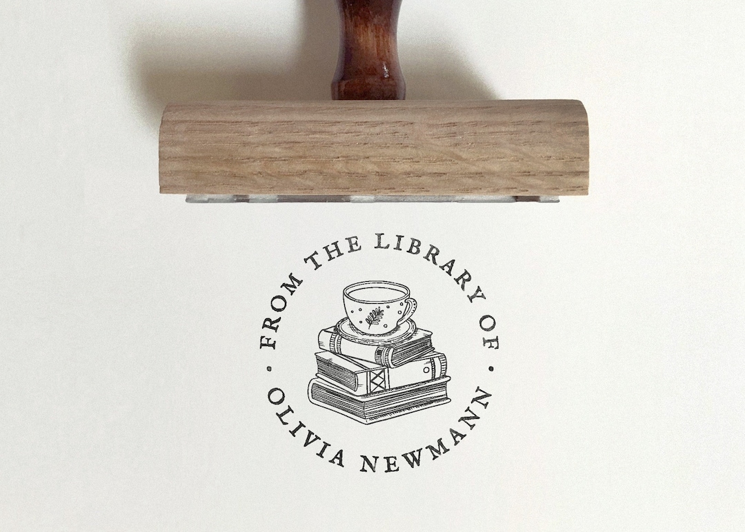 Personalised From the Library of Stamp Eco Reclaimed Oak Etsy